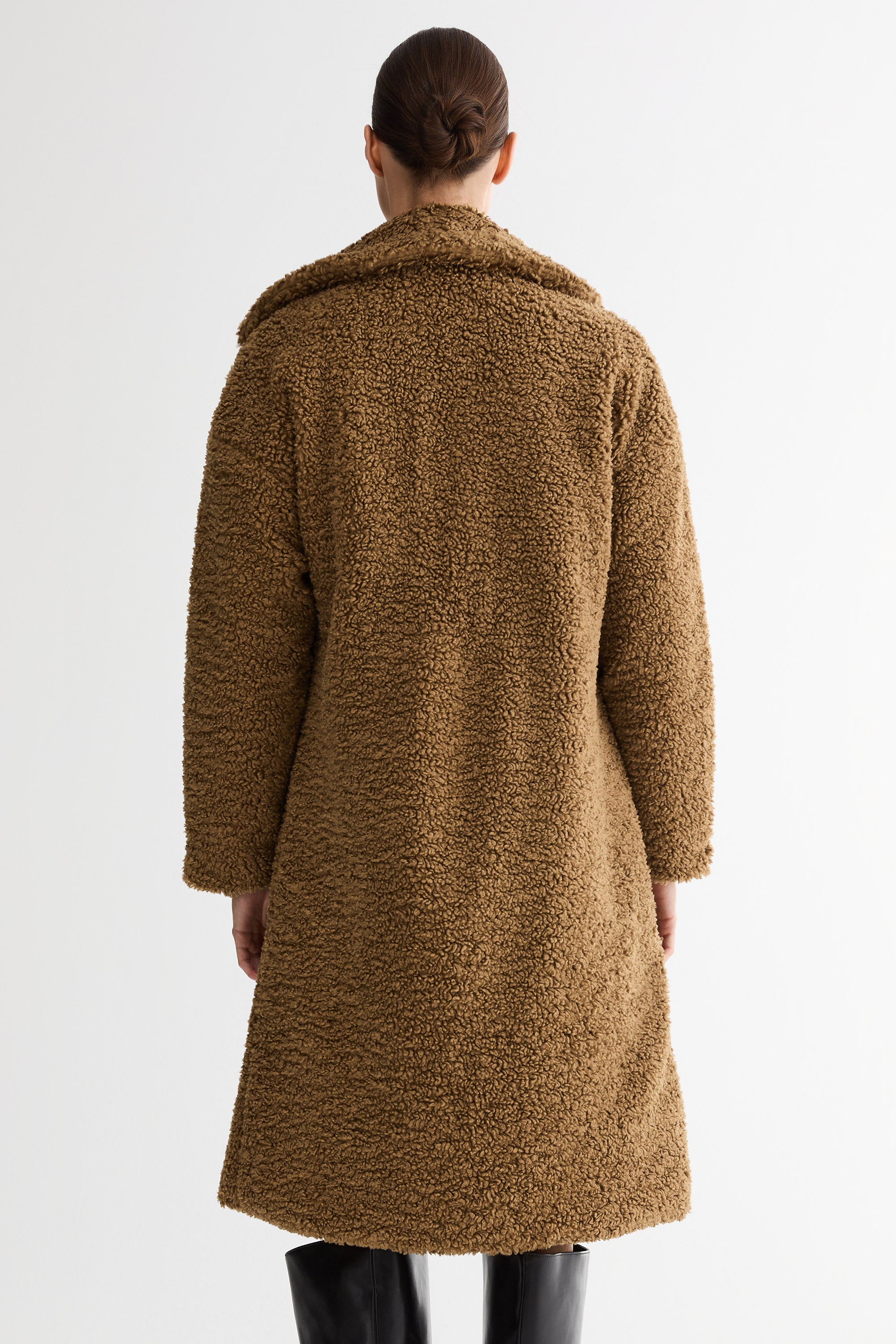 Orolay-Knee-Length Fleece Lapel Down Coat-#color_Nuthatch
