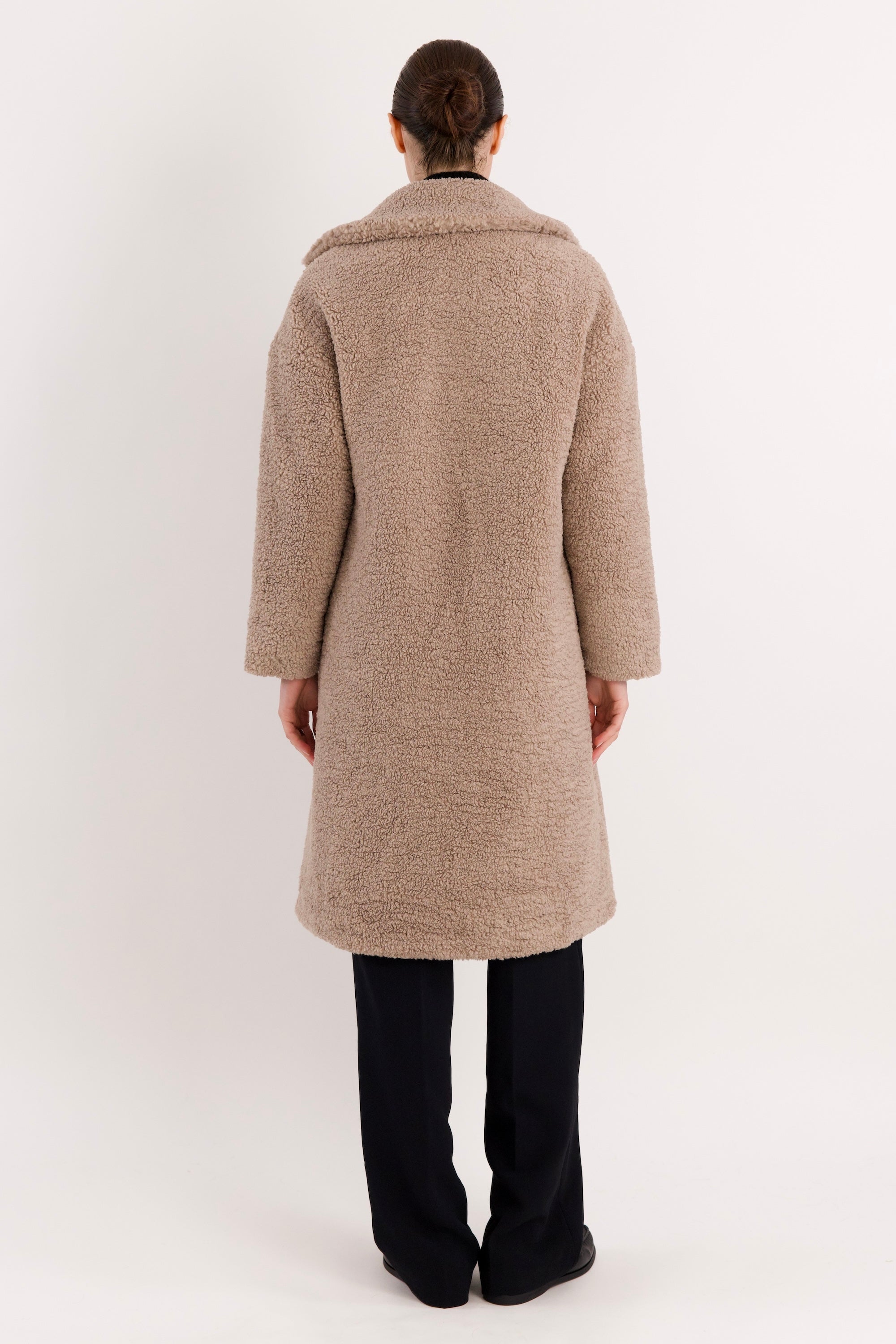 Orolay-Knee-Length Fleece Lapel Down Coat-#color_Tan