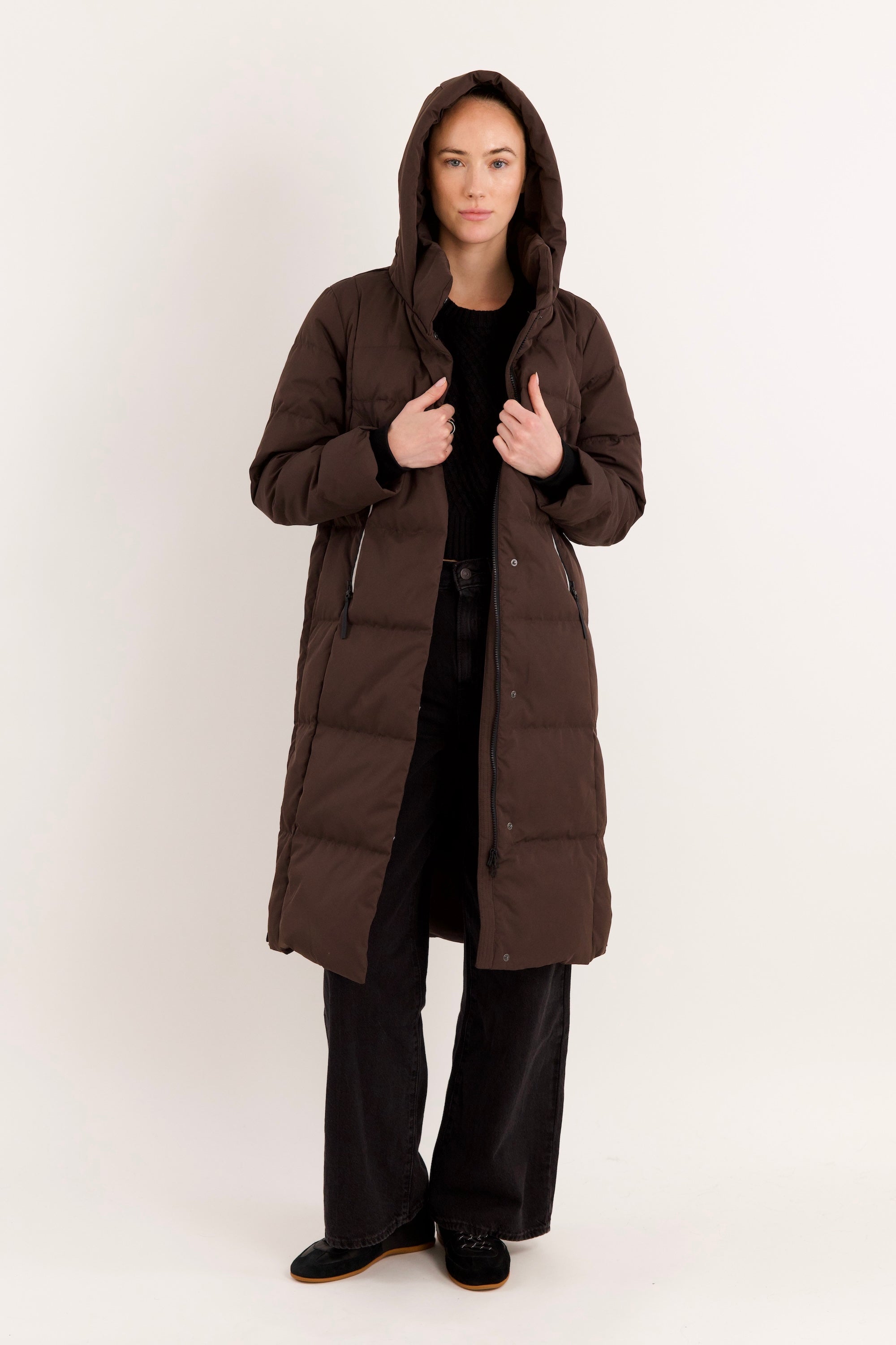 Knee Length Thickened Down Jacket - Orolay, #color_COFFEE