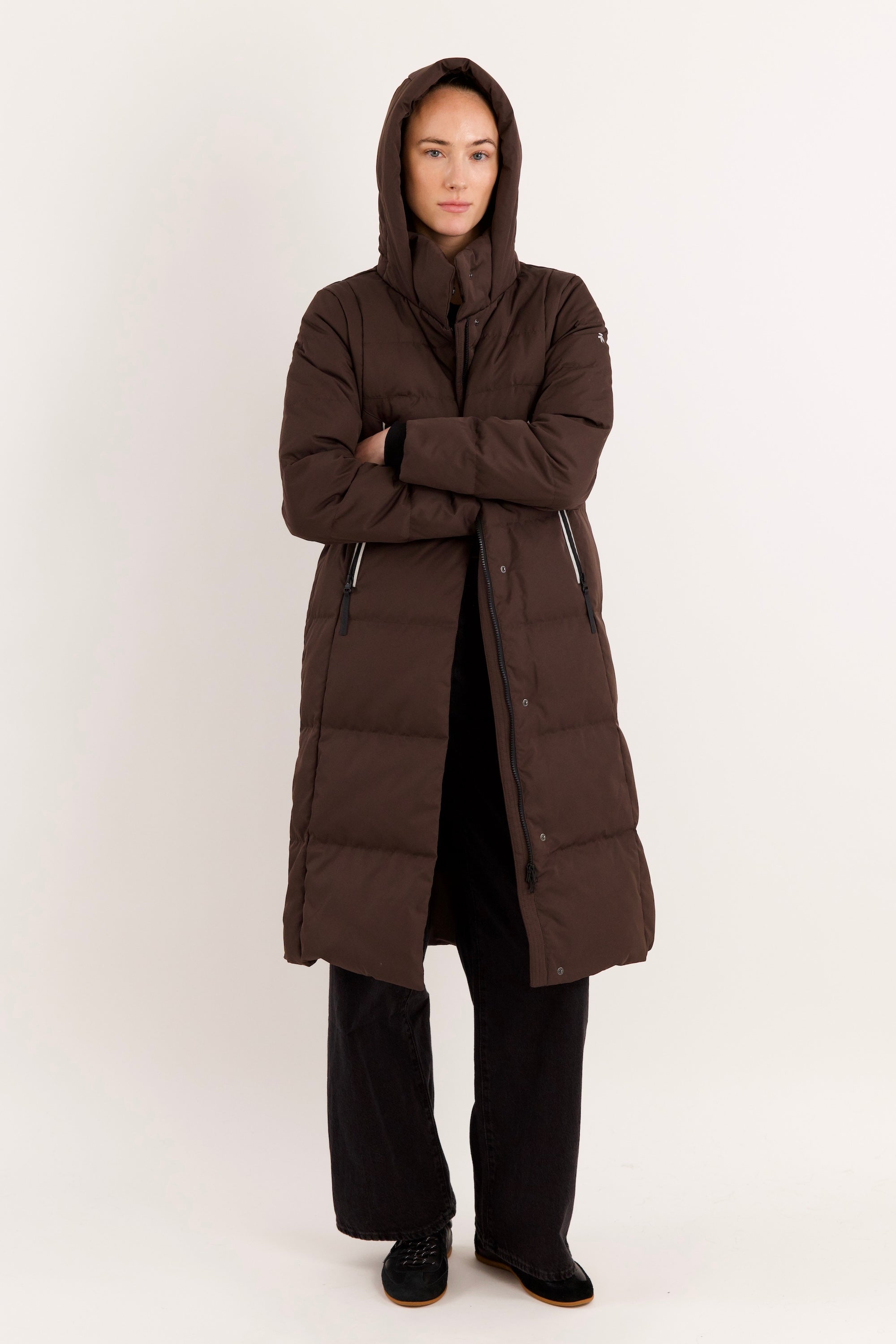 Knee Length Thickened Down Jacket - Orolay, #color_COFFEE
