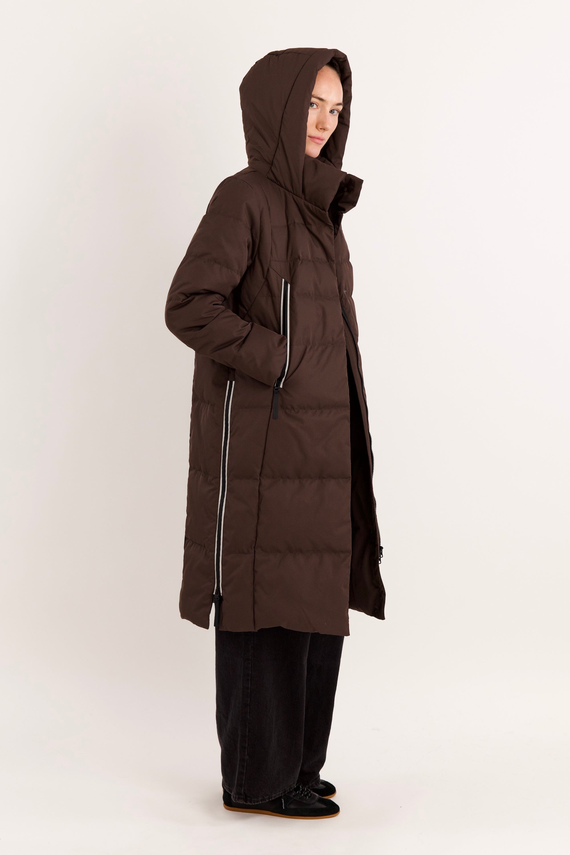 Knee Length Thickened Down Jacket - Orolay, #color_COFFEE
