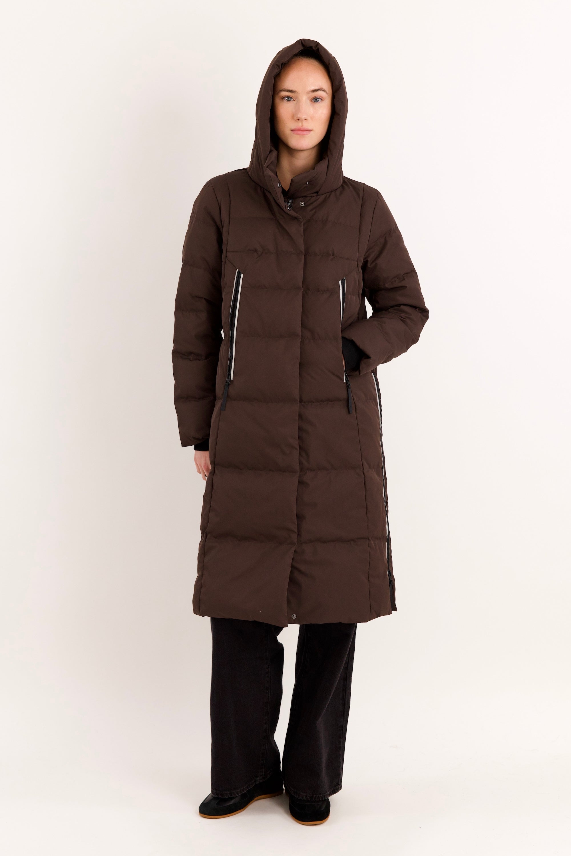 Knee Length Thickened Down Jacket - Orolay, #color_COFFEE