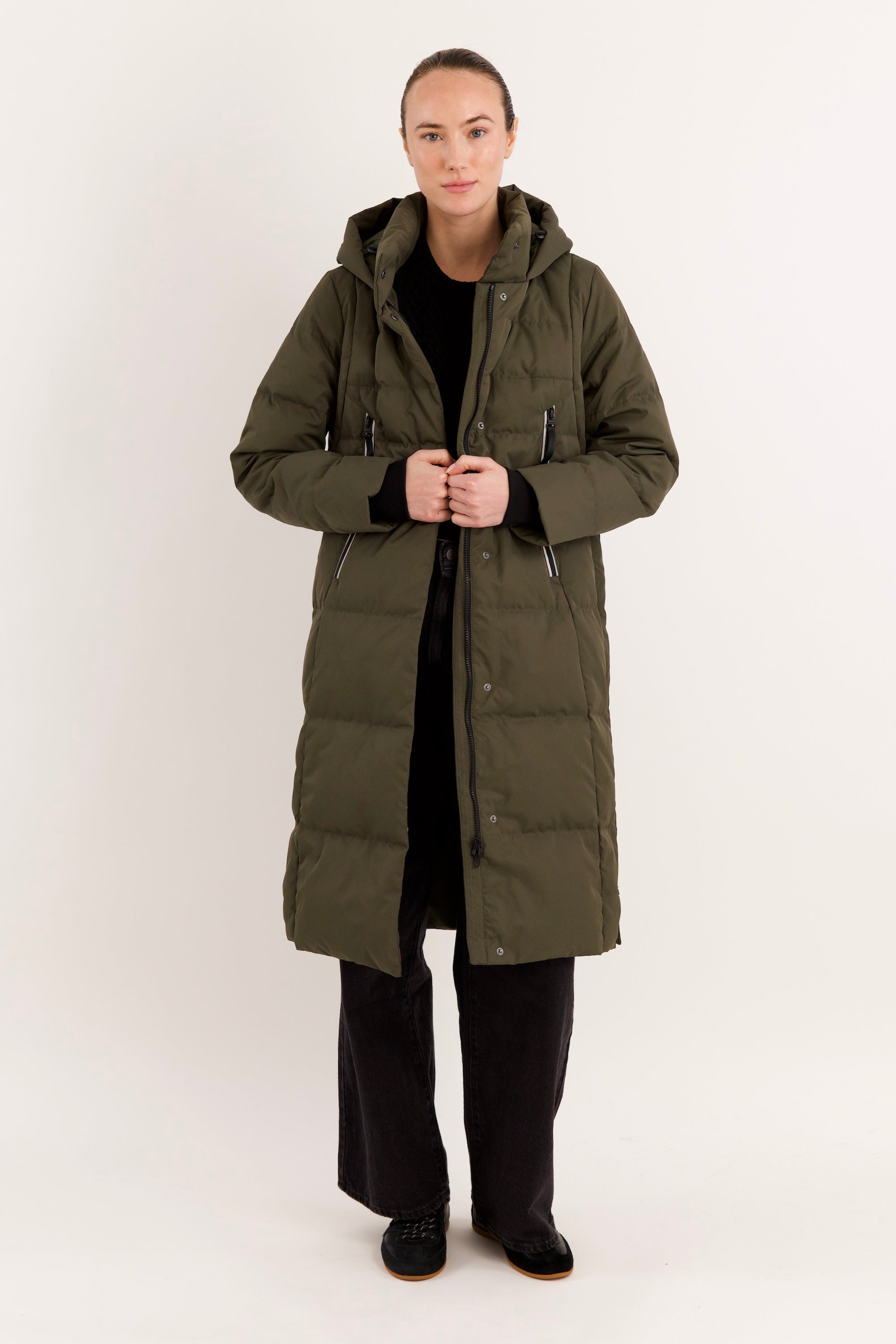 Jacket-Knee Length Thickened Down Jacket - Orolay, #color_army green