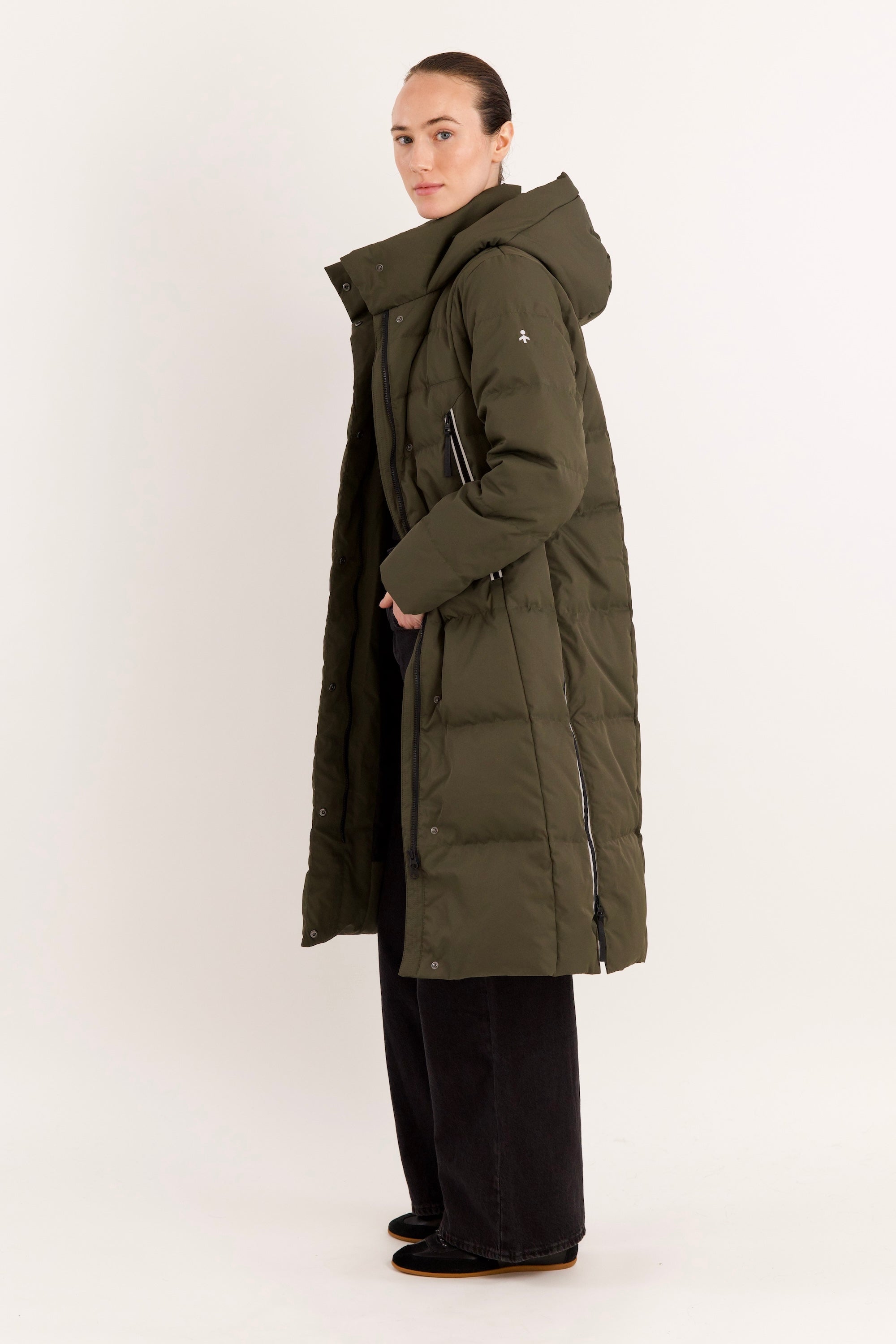 Jacket-Knee Length Thickened Down Jacket - Orolay, #color_army green