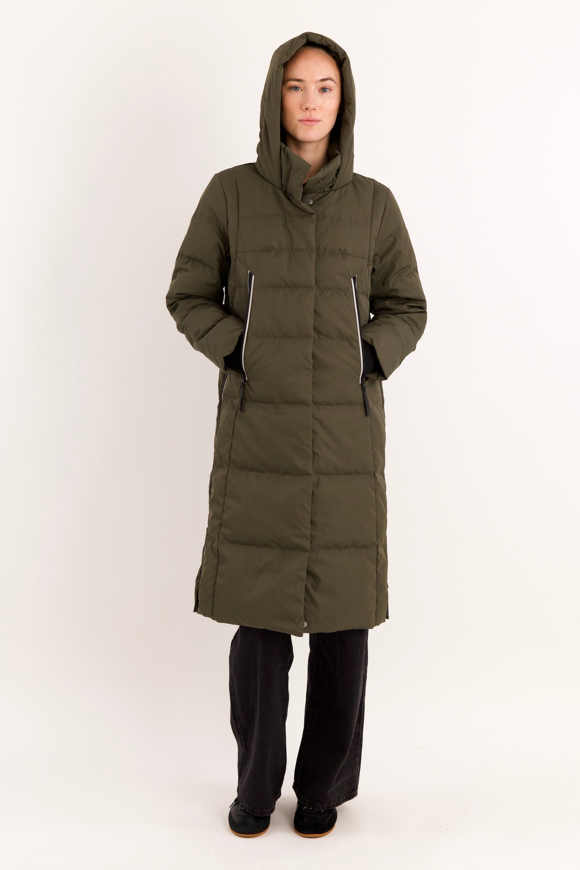 Jacket-Knee Length Thickened Down Jacket - Orolay, #color_army green