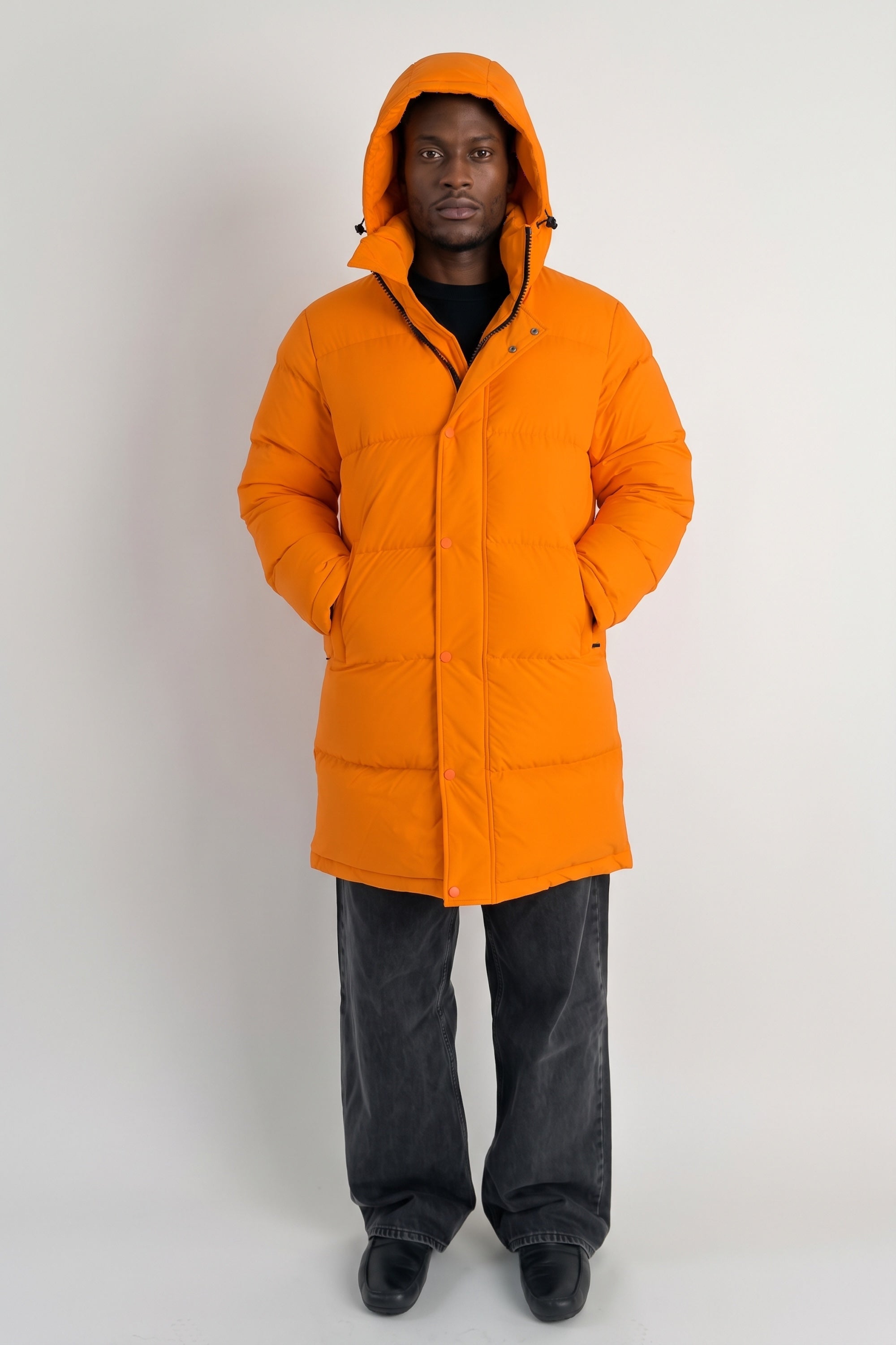 Puff-O® Men Mid-Length Down Puffer Jacket #color_orange