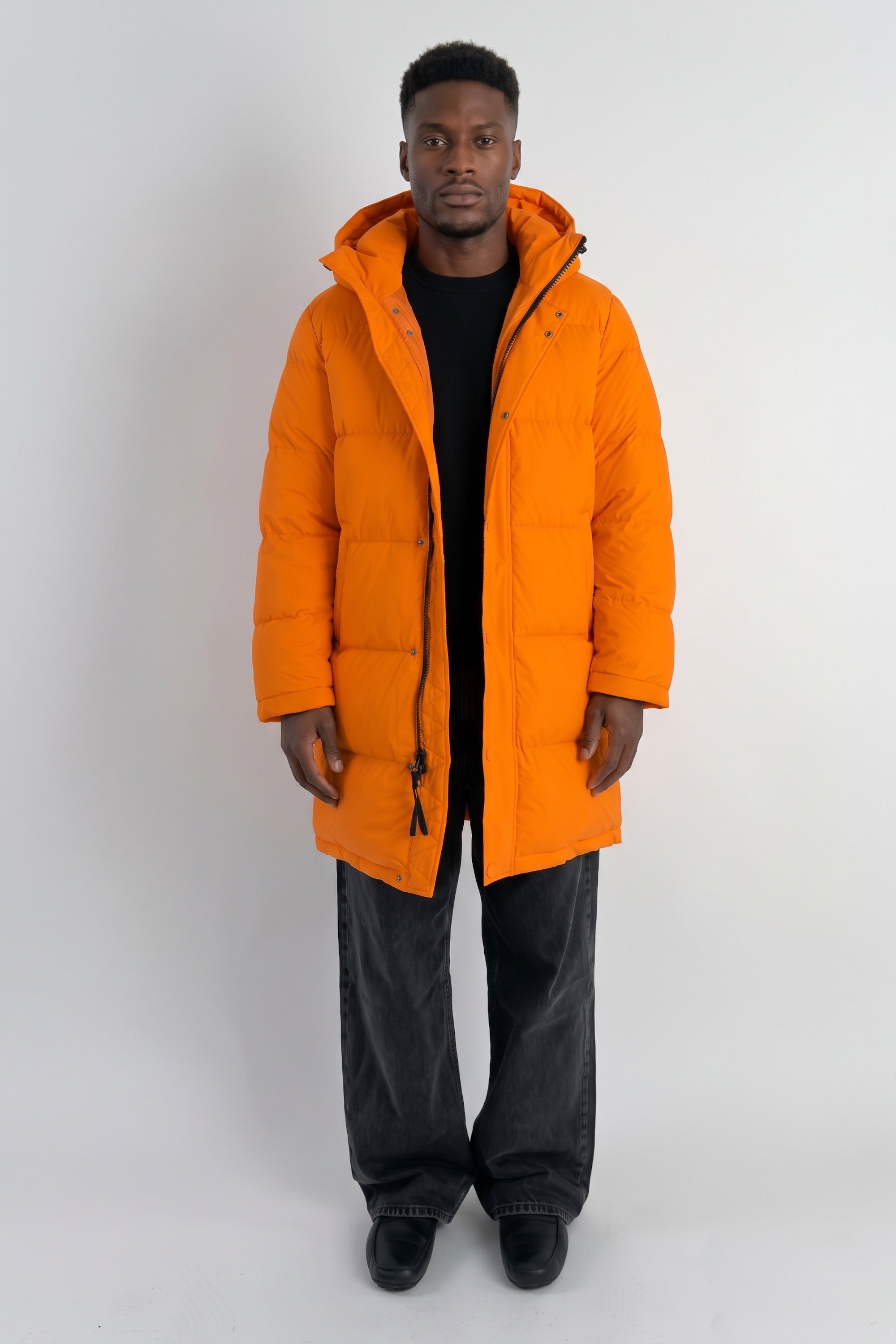 Puff-O® Men Mid-Length Down Puffer Jacket #color_orange