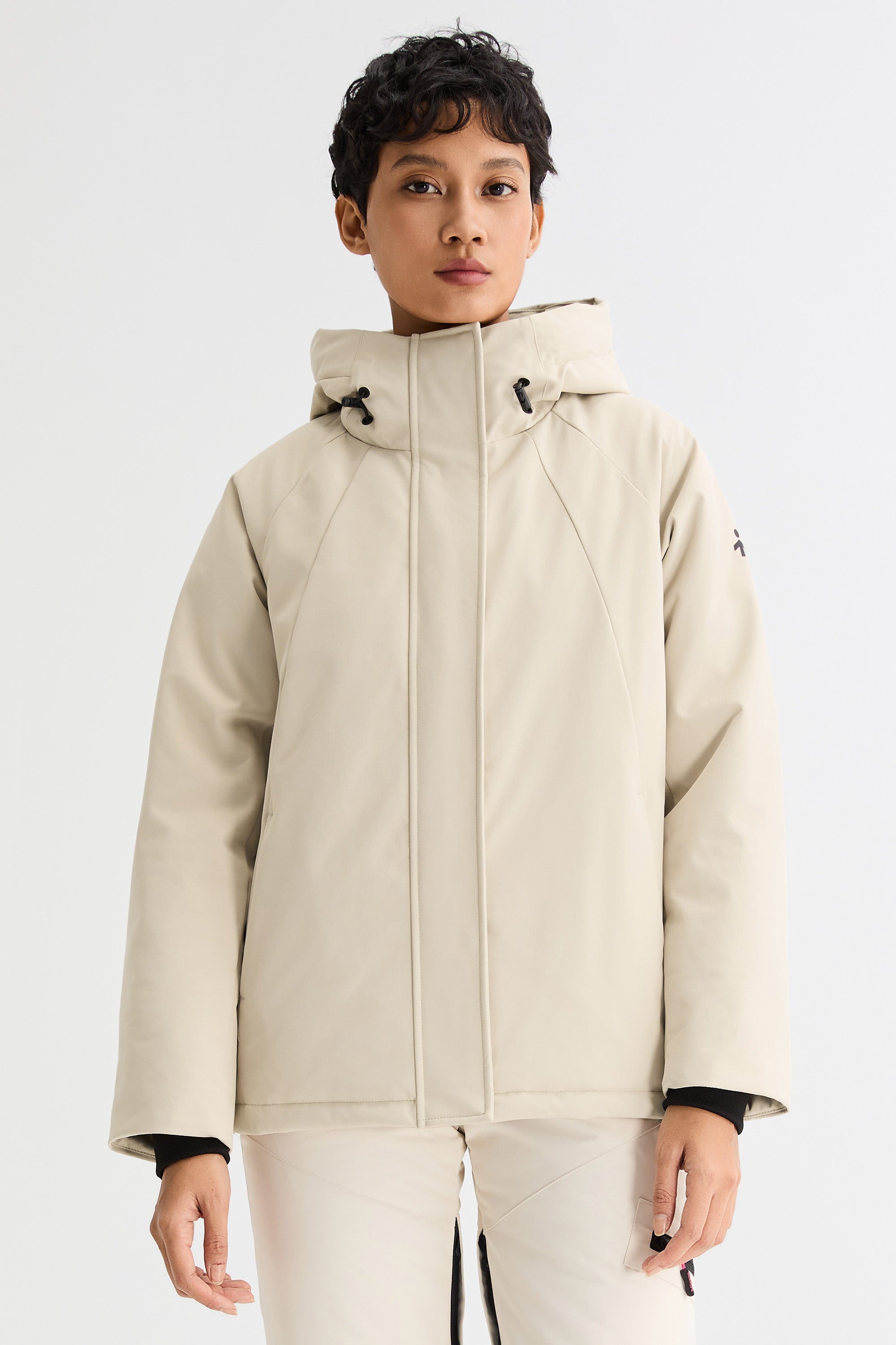 Lightweight Cropped Everyday Parka Jacket orolay #color_beige