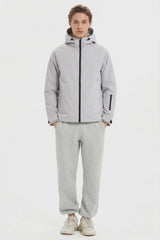 Zip Up Men Rain Jacket Lightweight Hooded Windbreaker orolay #color_gray
