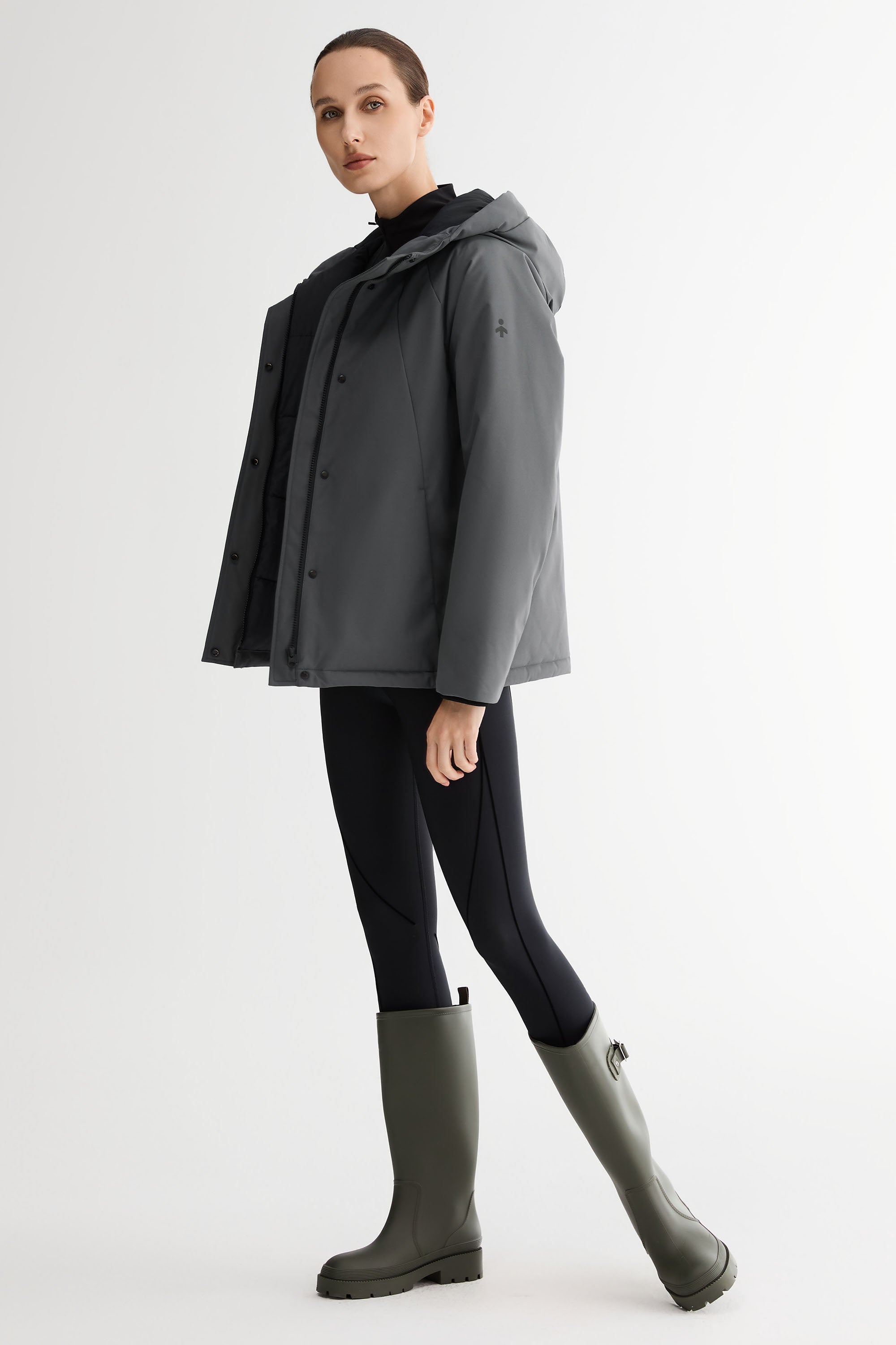 Lightweight Cropped Everyday Parka Jacket orolay #color_gray