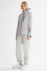 OROLAY Zip Up Rain Jacket Lightweight Hooded Windbreaker #color_gray