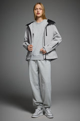 OROLAY Zip Up Rain Jacket Lightweight Hooded Windbreaker #color_gray