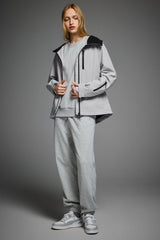 OROLAY Zip Up Rain Jacket Lightweight Hooded Windbreaker #color_gray