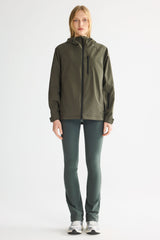 OROLAY Zip Up Rain Jacket Lightweight Hooded Windbreaker #color_olive