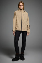 OROLAY Zip Up Rain Jacket Lightweight Hooded Windbreaker #color_khaki