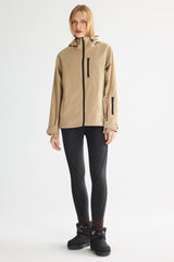 OROLAY Zip Up Rain Jacket Lightweight Hooded Windbreaker #color_khaki