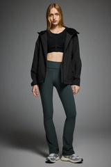 OROLAY Zip Up Rain Jacket Lightweight Hooded Windbreaker #color_black