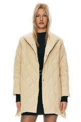 Orolay-Lightweight Long-Sleeve Puffer Jacket-#color_Almond Oil