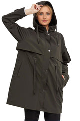 Orolay-Long Hooded Windbreaker-#color_Rosin