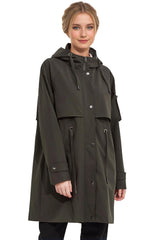 Orolay-Long Hooded Windbreaker-#color_Rosin