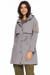 Orolay-Long Hooded Windbreaker-#color_Gull Gray