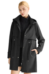 Orolay-Long Hooded Windbreaker-#color_black