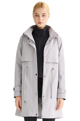 Orolay-Long Hooded Windbreaker-#color_Quiet Gray