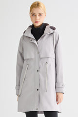 Orolay-Long Hooded Windbreaker-#color_Quiet Gray