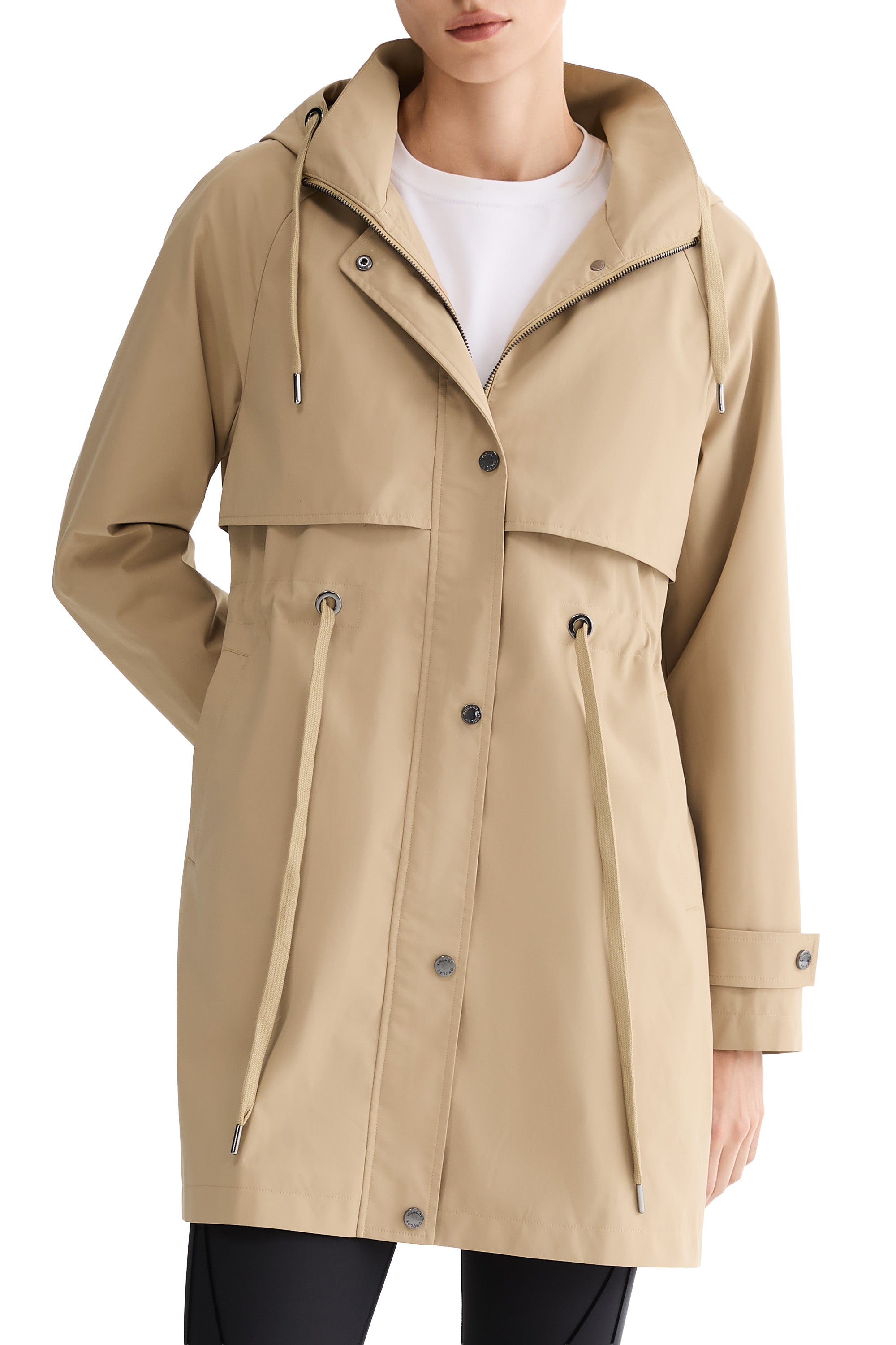 Orolay-Long Hooded Windbreaker-#color_khaki