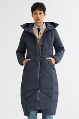 Orolay Long Maxi Down Coat with Hood women #color_Pageant Blue