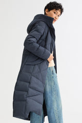 Orolay Long Maxi Down Coat with Hood women #color_Pageant Blue