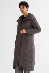 Orolay Long Maxi Down Coat with Hood women #color_coffee