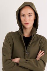 Long Single-Breasted Trench Coat #color_olive