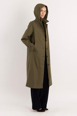 Long Single-Breasted Trench Coat #color_olive