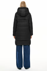 Orolay Long Thickened Hooded Down Jacket women #color_Black