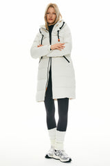 Orolay Long Thickened Hooded Down Jacket women #color_White