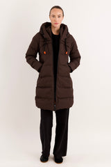 Orolay Long Thickened Hooded Down Jacket women #color_coffee