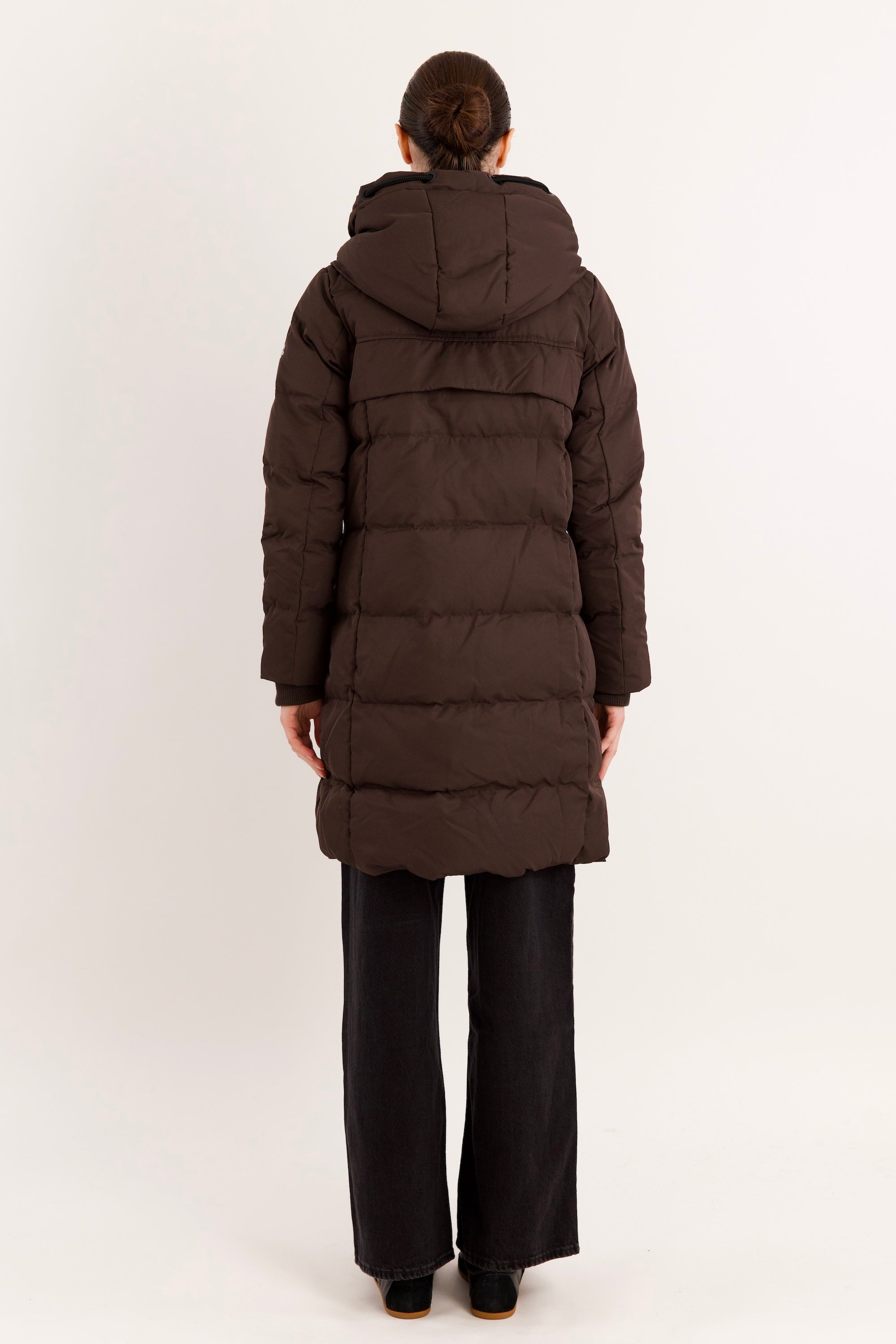 Orolay Long Thickened Hooded Down Jacket women #color_coffee