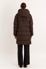 Orolay Long Thickened Hooded Down Jacket women #color_coffee