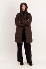 Orolay Long Thickened Hooded Down Jacket women #color_coffee