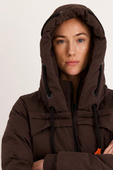 Orolay Long Thickened Hooded Down Jacket women #color_coffee