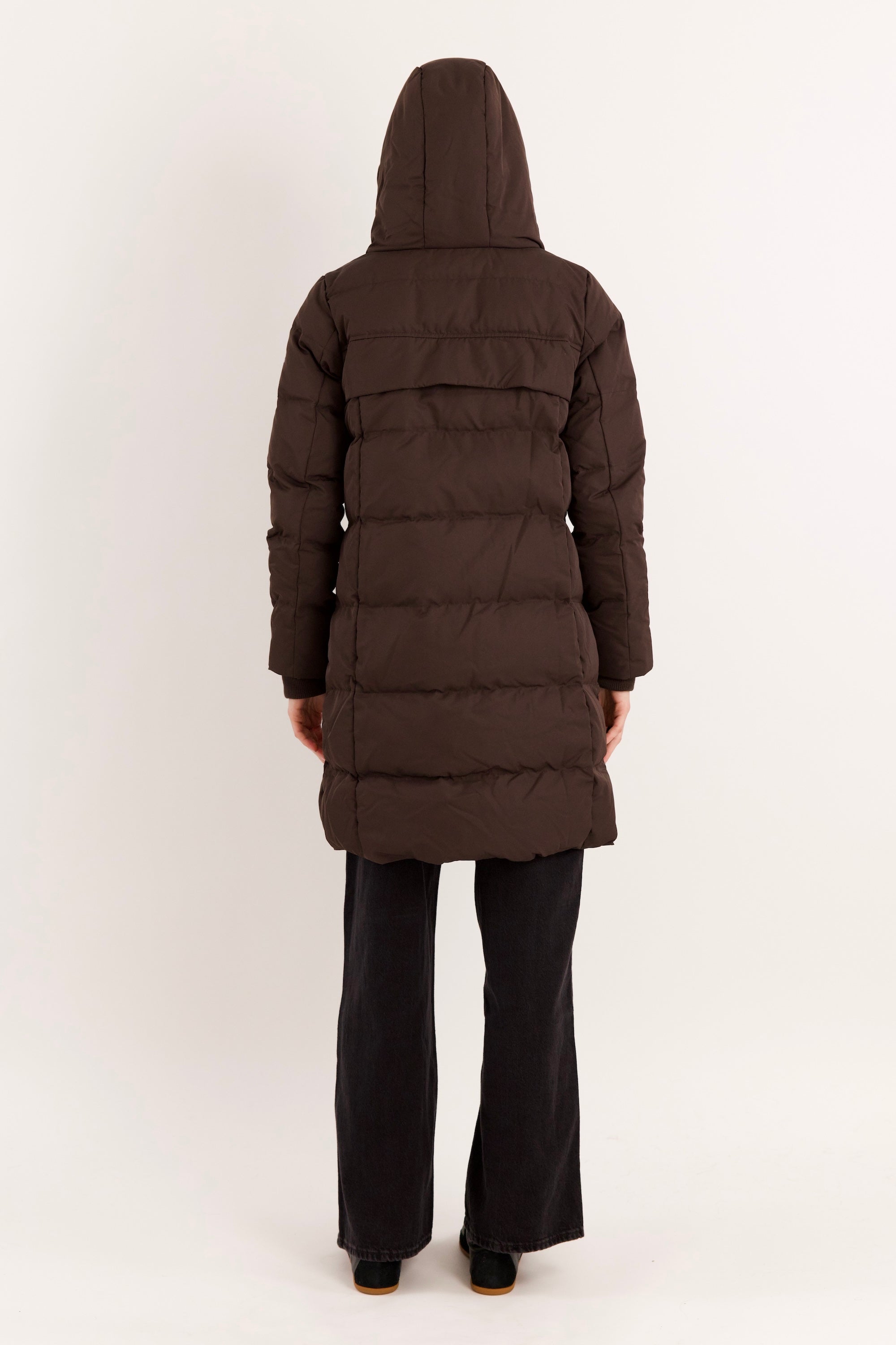 Orolay Long Thickened Hooded Down Jacket women #color_coffee