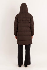 Orolay Long Thickened Hooded Down Jacket women #color_coffee
