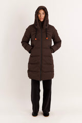 Orolay Long Thickened Hooded Down Jacket women #color_coffee