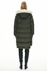 Orolay-Long Winter Puffer Jacket-Long Winter Puffer Jacket - Orolay, #color_Chive