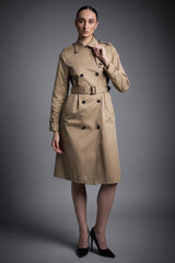Maxi Length Classic Trench Coat Orolay #color_Khaki