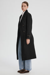 Maxi Length Oversized Trench Coat orolay #color_black