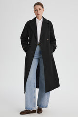 Maxi Length Oversized Trench Coat orolay #color_black