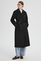 Maxi Length Oversized Trench Coat orolay #color_black