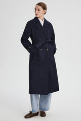 Maxi Length Oversized Trench Coat orolay #color_navy